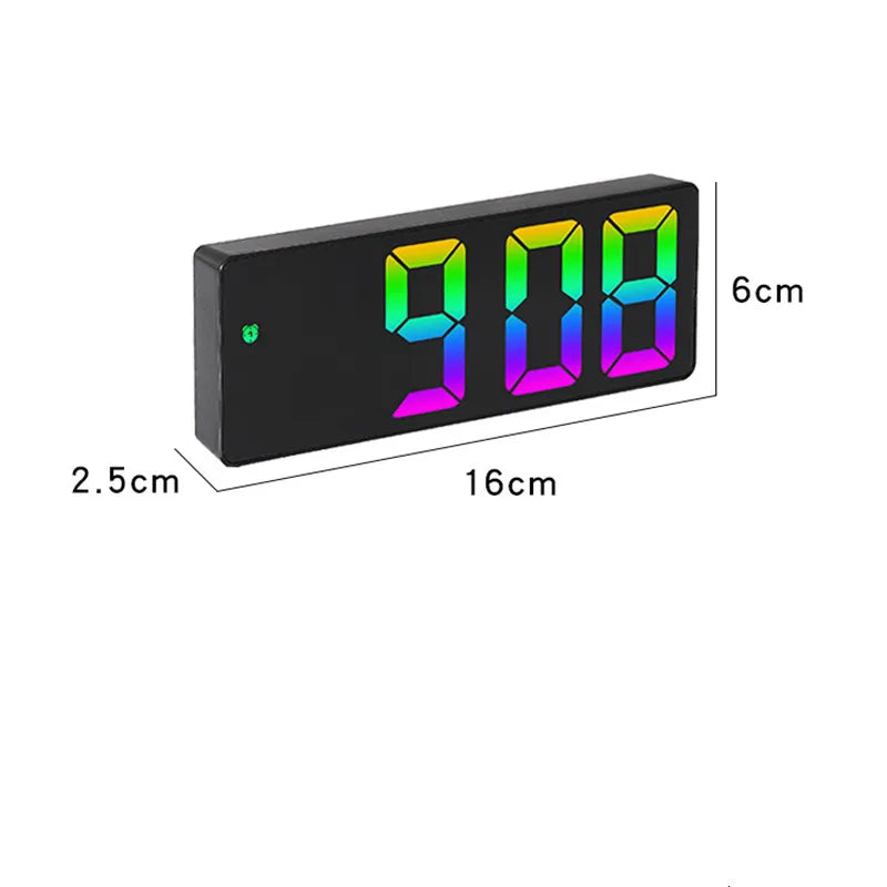Acrylic/Mirror Voice Control Snooze Electronic LED Digital Alarm Clock - Powered By Battery