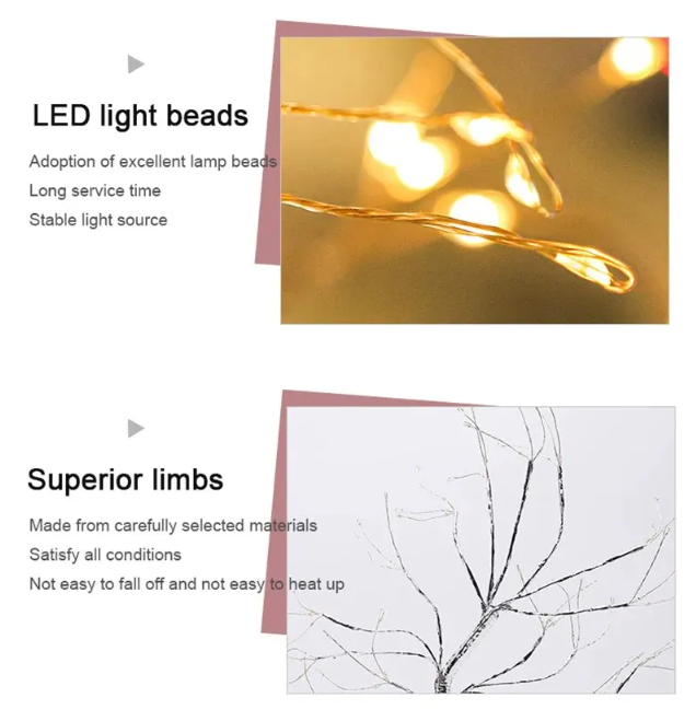 LED Table Lamp Tree Copper Wire