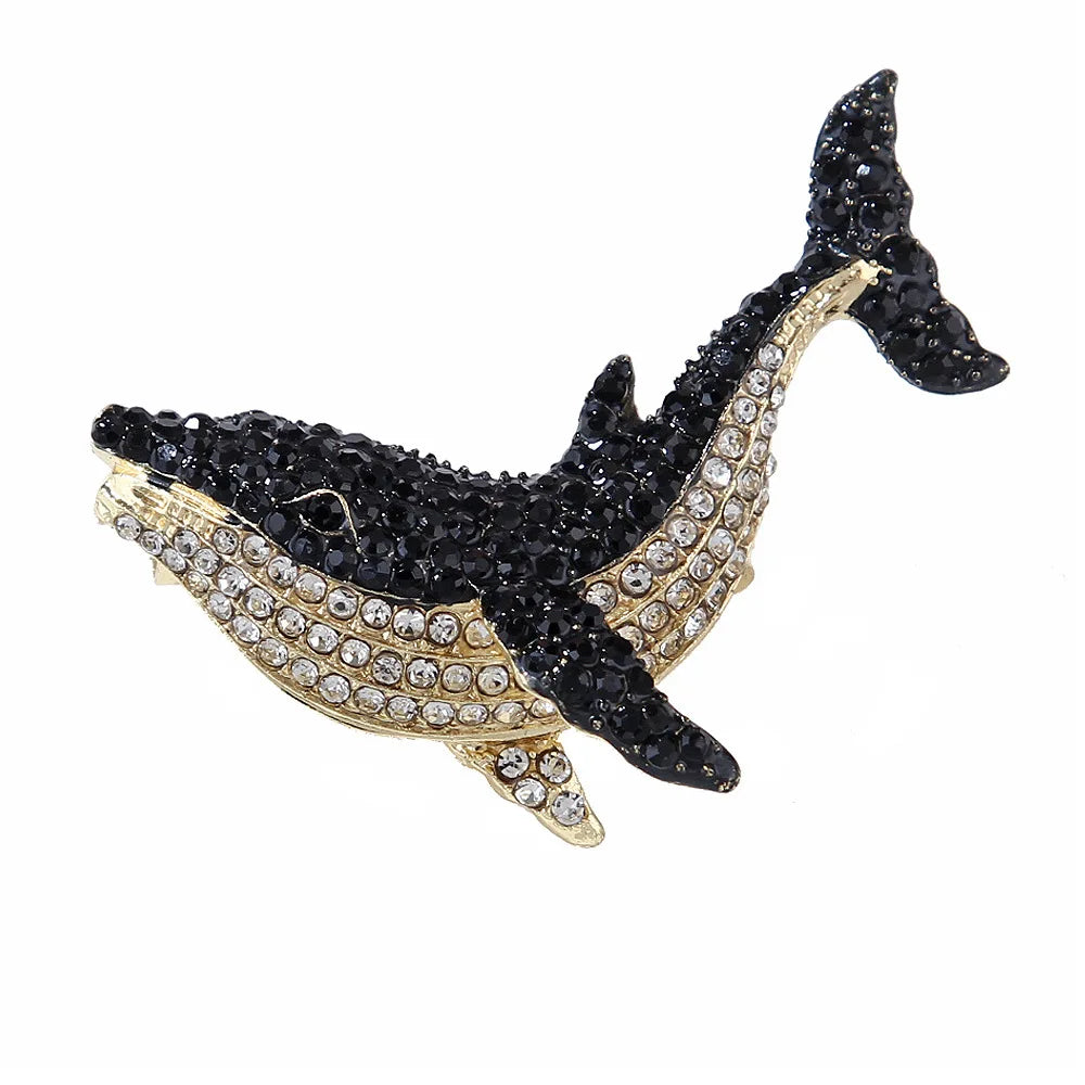Baroque-style Luxury Whale Animal Design Brooches for Men and Women, Jewelry and Accessories, Wedding, Holiday, and Party Gifts