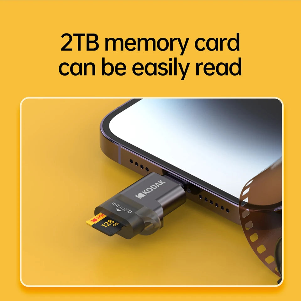 Kodak Type-C Micro SD Card Reader TF Memory Card High-speed Transmission Adapter