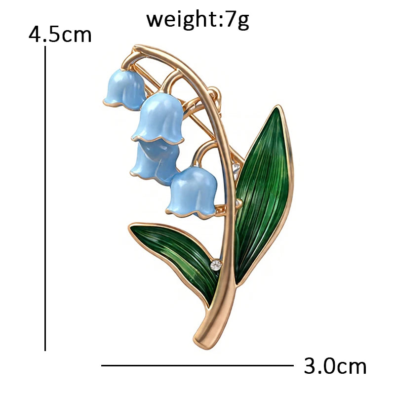 Wuli&baby May Birthday Flower Lily Brooches Pins For Women Lady Enamel Plants Flowers Office Casual Brooch Pin Fashion Gifts