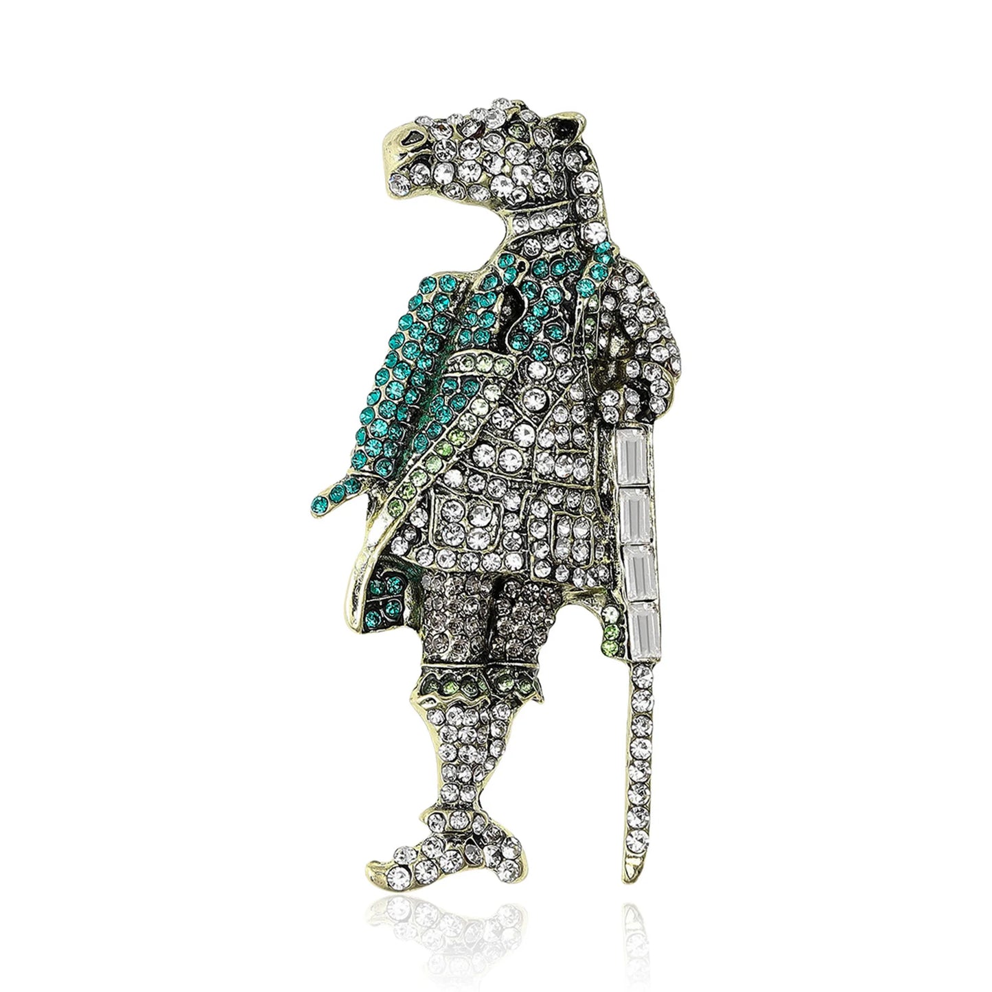 Beaut&Berry Luxury Rhinestone Horse Brooches for Women Unisex Knight Pins Friends Party Gifts Banquet Jewellery Accessories