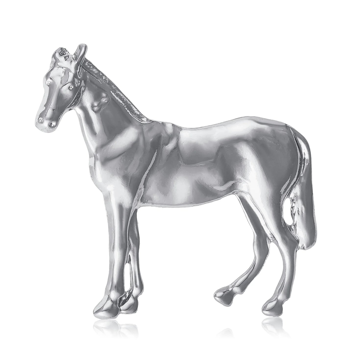 Beaut&Berry Fashion Glossy Horse Brooches for Women Unisex Animal Pins Casual Party Accessories Luxury Gifts New Event Friends