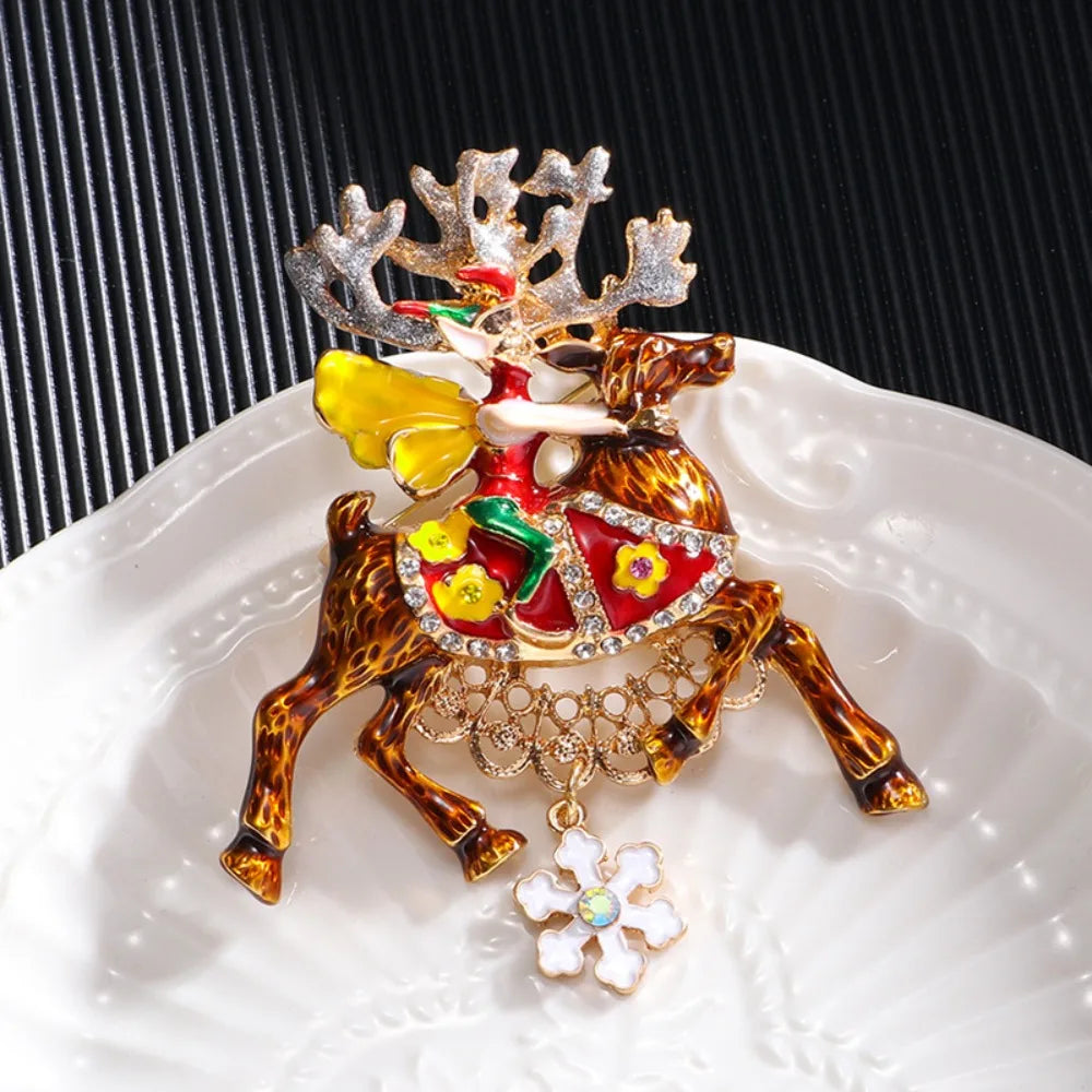 Christmas Santa Claus Elk Design Men Women Brooch Pins, Jewelry Accessories, Wedding Holiday Party Couple Surprise Gift
