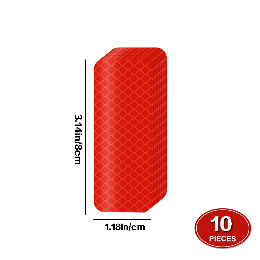 10 Reflective Stickers, Warning Safety Reflective Stickers, Pet Safety Warning Stickers 1.18 X 3.25inch Waterproof Night Vision Stickers, Suitable for Bicycles, Motorcycles, Clothing, Trailers, Helmets