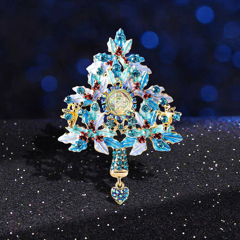 Baroque Luxury Christmas Tree Design Brooches and Pins for Men and Women, Jewelry, Fashion Accessories, and Party Gifts
