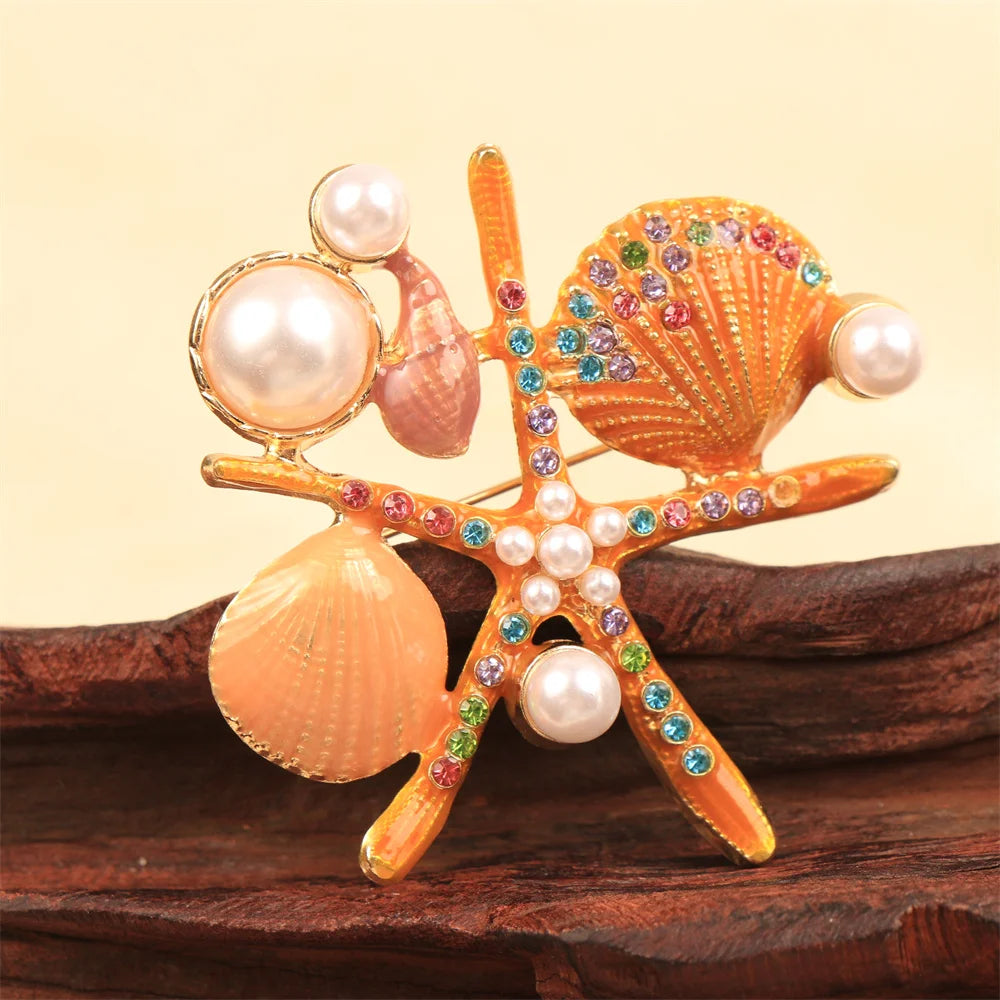 Baroque Luxury Beautiful Starfish Design Brooch for Men and Women, Jewelry Accessories, Wedding HolidayPartyCouple'sSurpriseGift