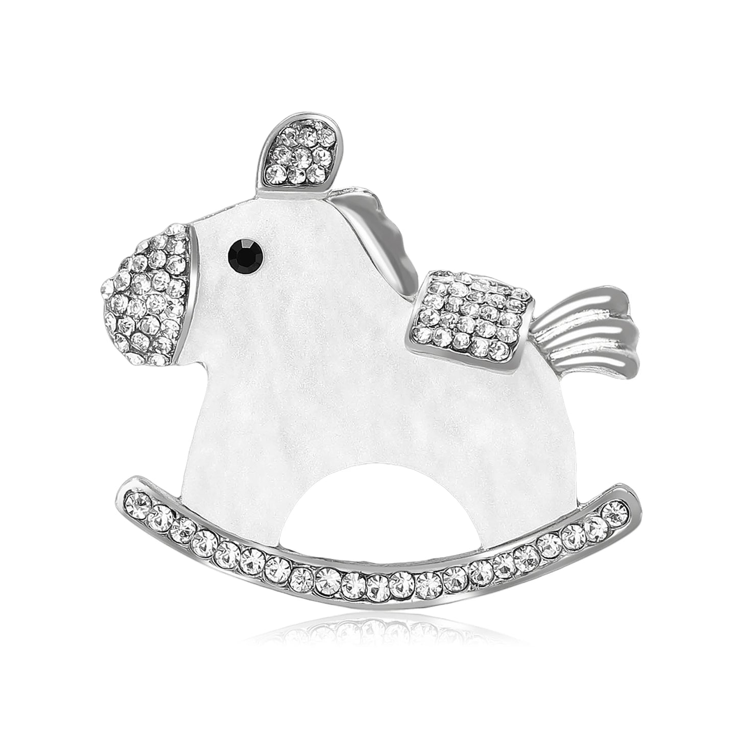 Beaut&Berry Classic Wooden Horse Brooches for Women Unisex Animal Pins Casual Party Jewelry Accessories Gifts Decoration