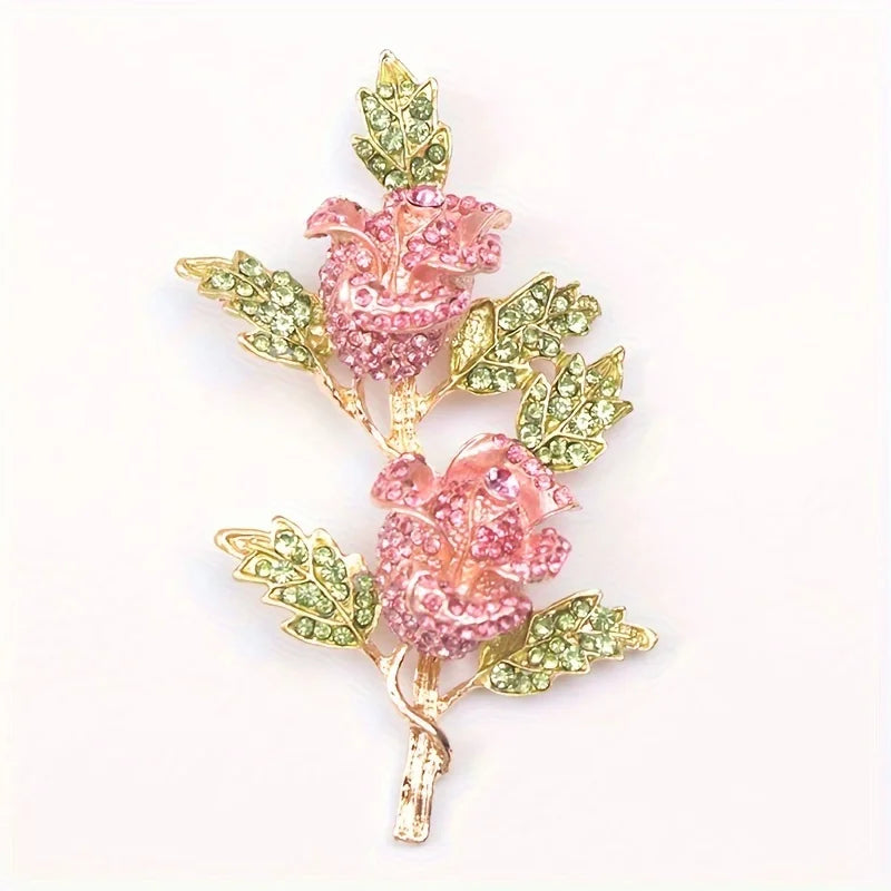 women exaggerated rose flower brooch luxury party wedding jewelry pins gift