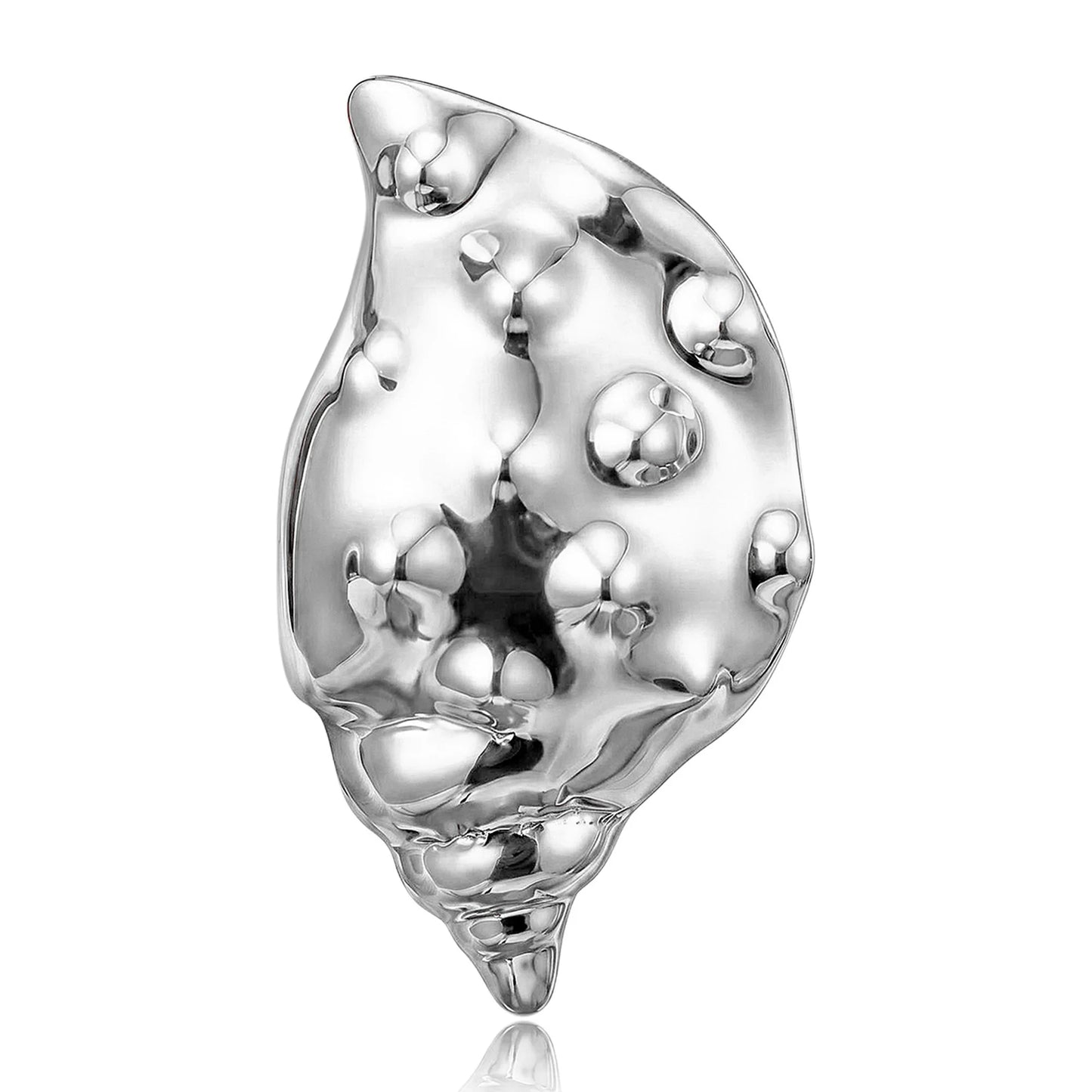 Beaut&Berry Luxury Stainless Steel Conch Brooches for Women Unisex Marine Life Pins Casual Party Jewelry Accessories Gifts