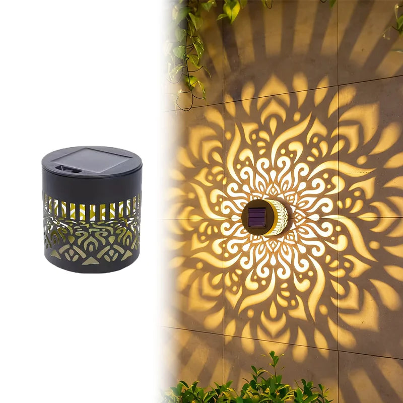 Solar Mandala Sunflower Projector Wall Light Outdoor Garden Decoration Landscape Light for Patio Garden Estate Porch Courtyard