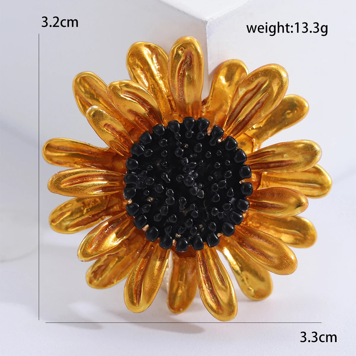 Enamel Sunflower Brooches for Women Unisex Pearl Flower Botanical Pins Banquet Party Backpack Gifts Jewelry Accessories