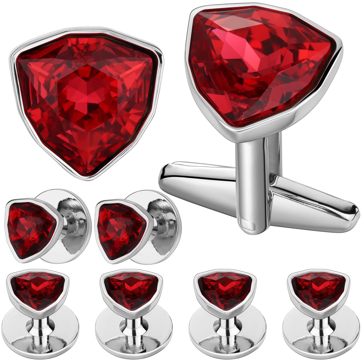 HAWSON Mens Cufflinks and Tuxedo Studs Set,luxury crystal cufflinks for Birthday Wedding Anniversary Jewelry or Accessories