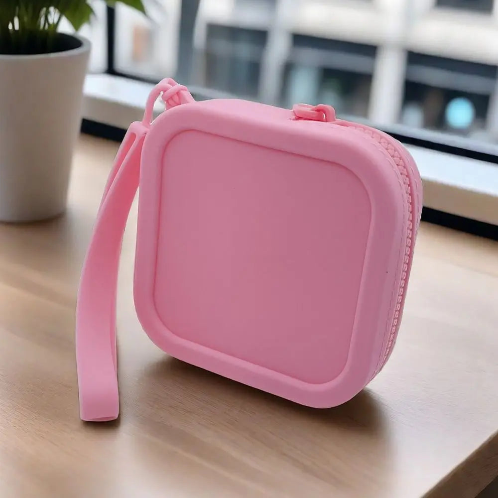 Vintage Silicone Organizer Wallet Coin Purse Waterproof Zipper Earphone Bag Travel Pouch Students