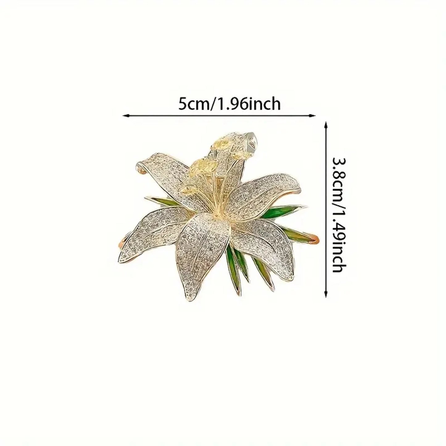 Luxurious Lily Flower Brooch Elegant and Simple Style Versatile Pin Collar Fashionable Accessory