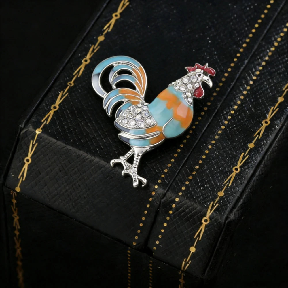 Baroque Luxury Beautiful Rooster Animal Design Brooch for Men Women, Jewelry Accessories, WeddingHolidayPartyCoupleSurpriseGift