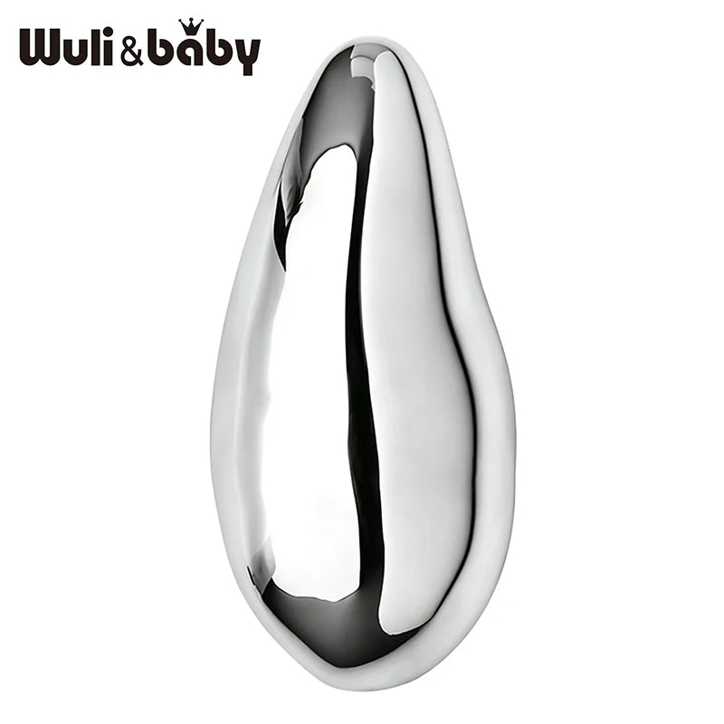 Wuli&baby Alloy Water-drop Brooches For Women Men 2-color Minimalist Style Geometric Office Causal Brooch Pins Gifts