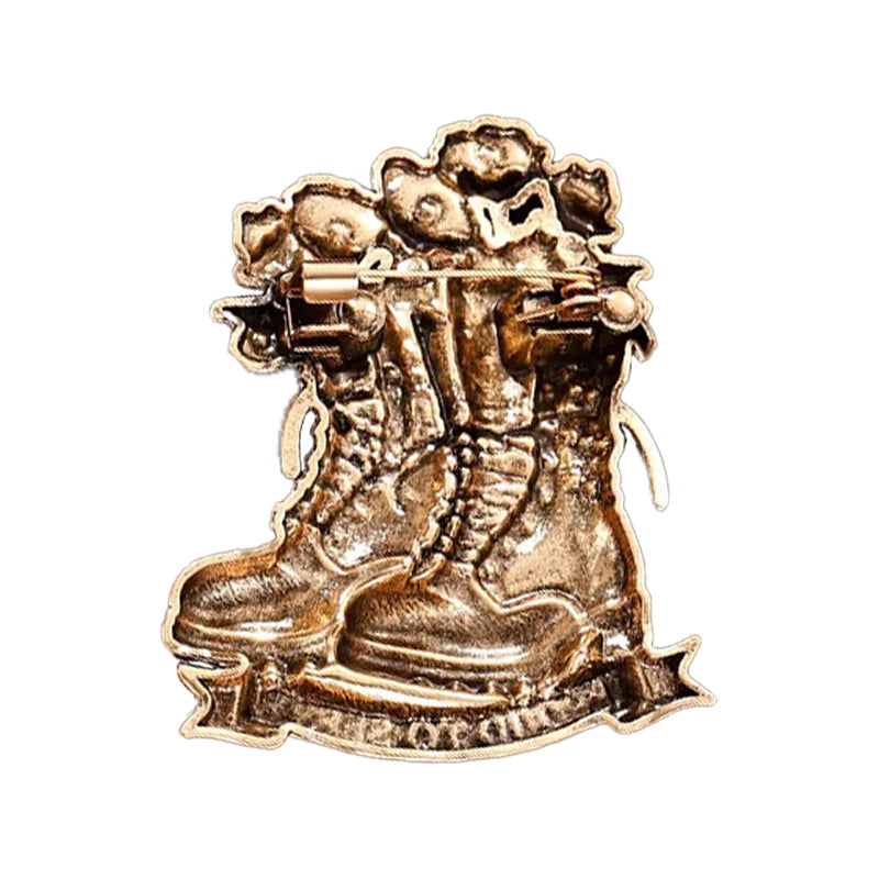 Wuli&baby Flowers Boots Brooches For Women Unisex American US Flag Shoe Party Casual Brooch Pins Gifts