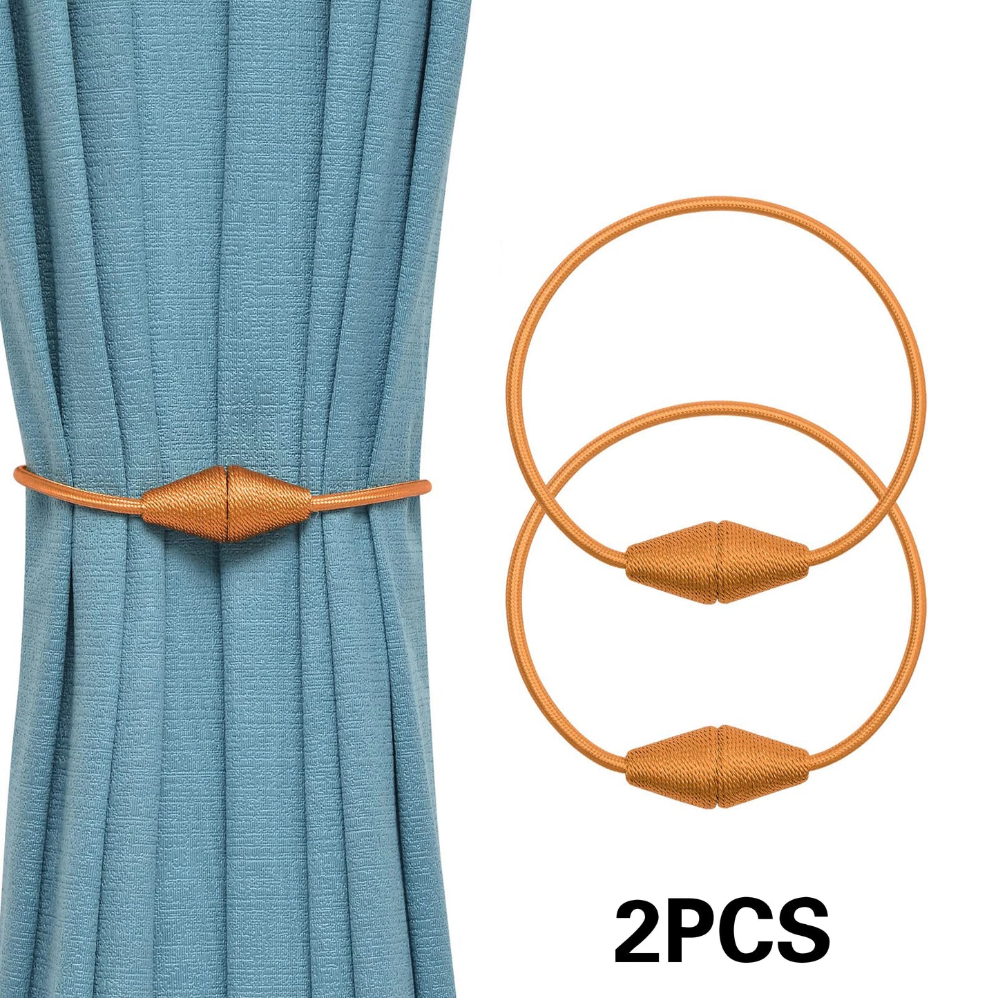 2pcs European style conical shaped strong magnetic curtain tiebacks for thin or heavy curtains, suitable for home, living room