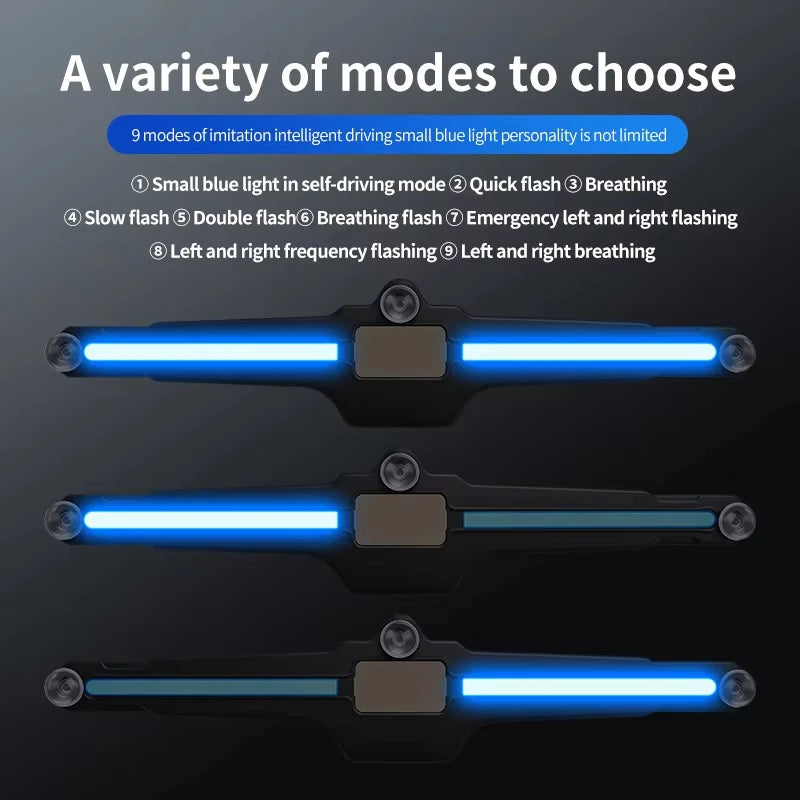 Solar Powered Car LED Warning Light Suction Cup Mount No Wiring Auto Rear Windshield Strobe Flash Safety Decorative Ambient Lamp