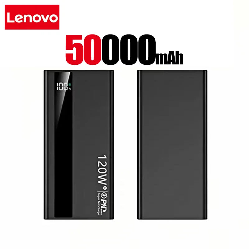 Lenovo 200000mAh Powerbank 120W Super Fast Charging Portable Battery Charger Ultra Capacity LED Digital Display For IPhone