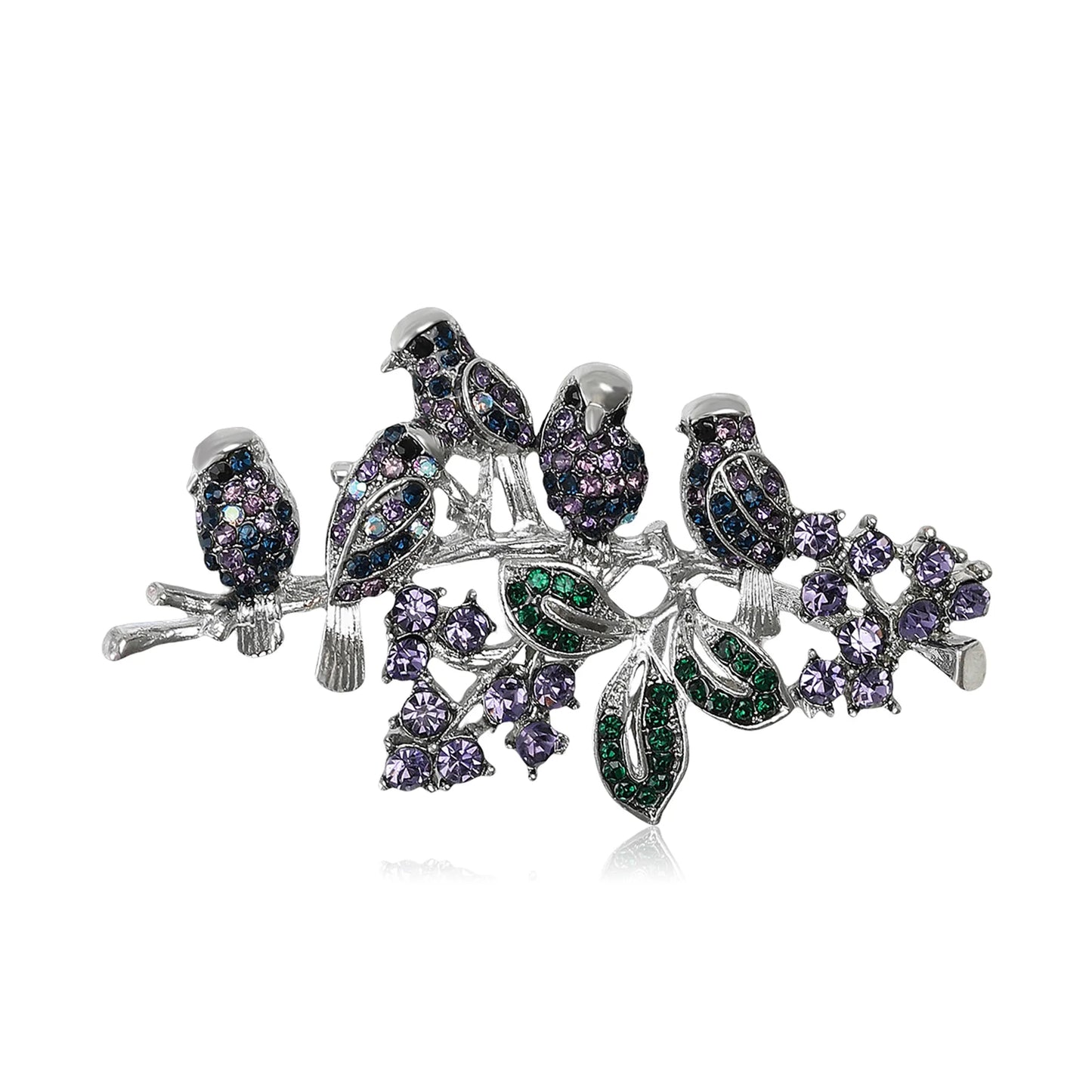 Beaut&Berry Luxury Rhinestone Bird Brooches for Women Unisex Animal Pins Friends Party Gifts Banquet Jewellery Accessories