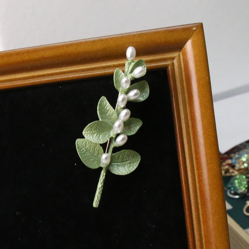 Baroque Luxury Botanical Branch and Leaf Design Brooch for Men and Women, Jewelry Accessories, Wedding, Holiday, and Party Gift