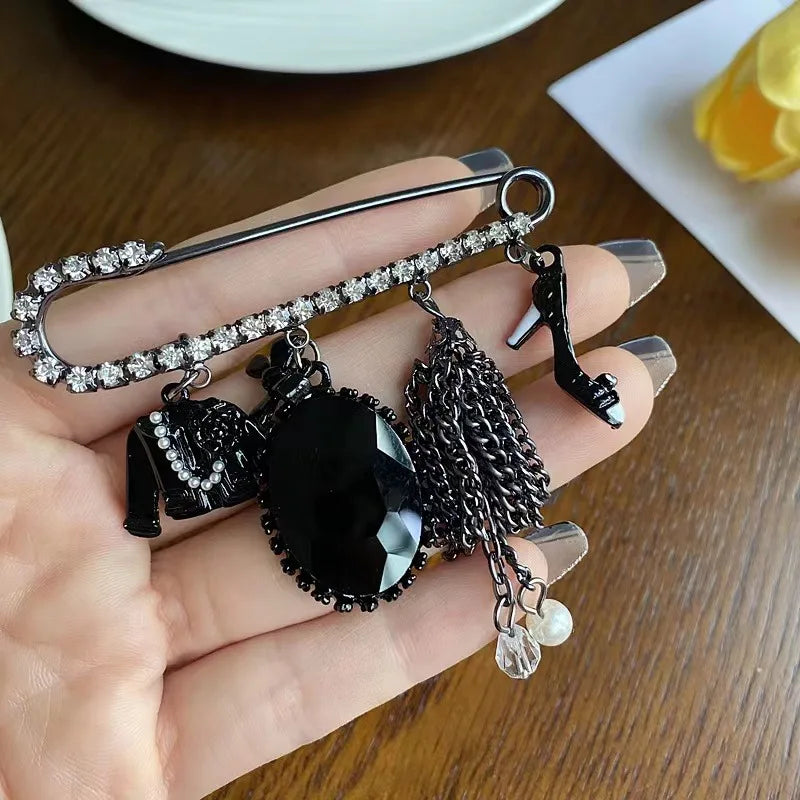 Affordable Luxury Floral Tassel Brooch for Men and Women, Jewelry, Fashion Accessories, Party Gift