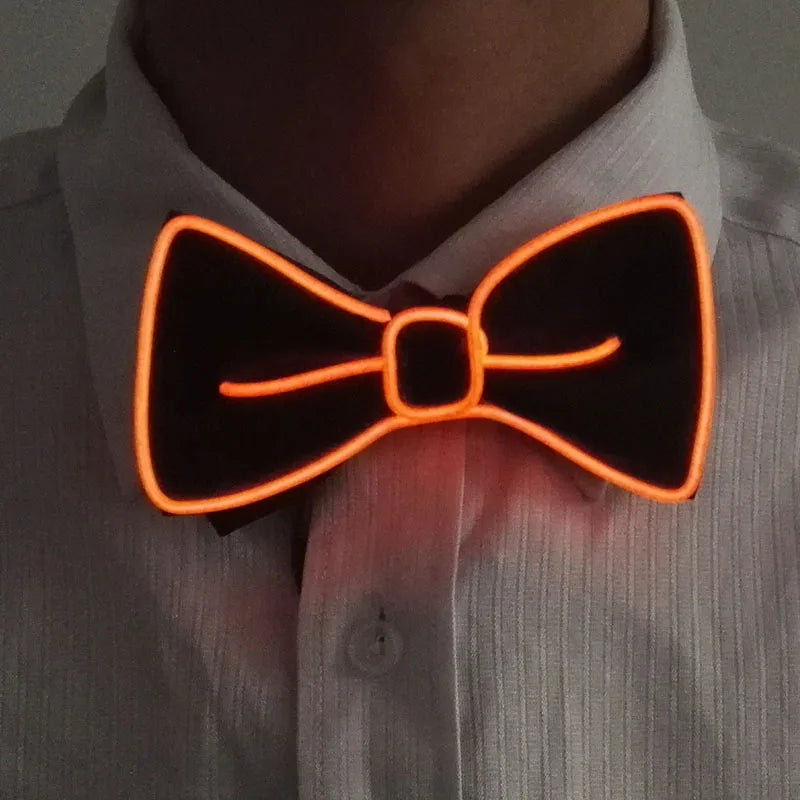 glowing Men's LED suspenders and luminous Bow Tie Adjustable Elastic Flashing Led Clothing for nightclub Party supplies
