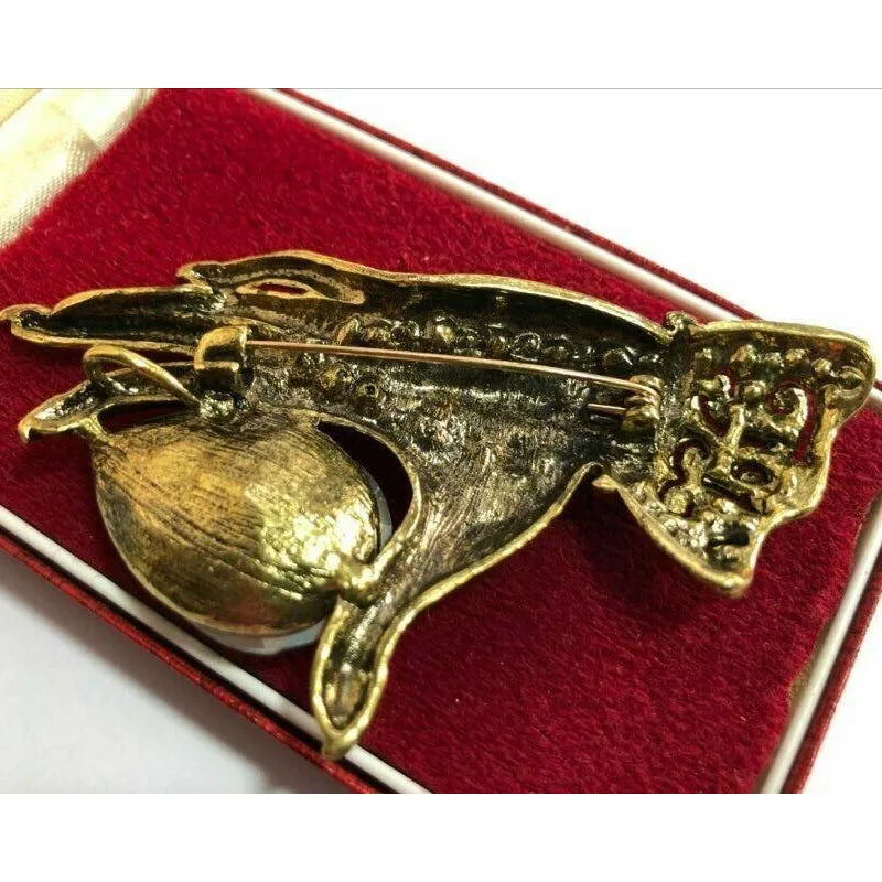 Vintage Style Crystal Brooch Halloween pins Shawl Pin