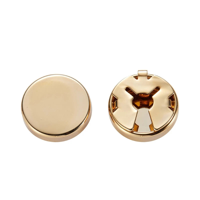1 Pair Brass Round Button Cover Cufflinks Formal Shirt Cuff Links Fine Details Imitation Cuff Links for Photo Shooting