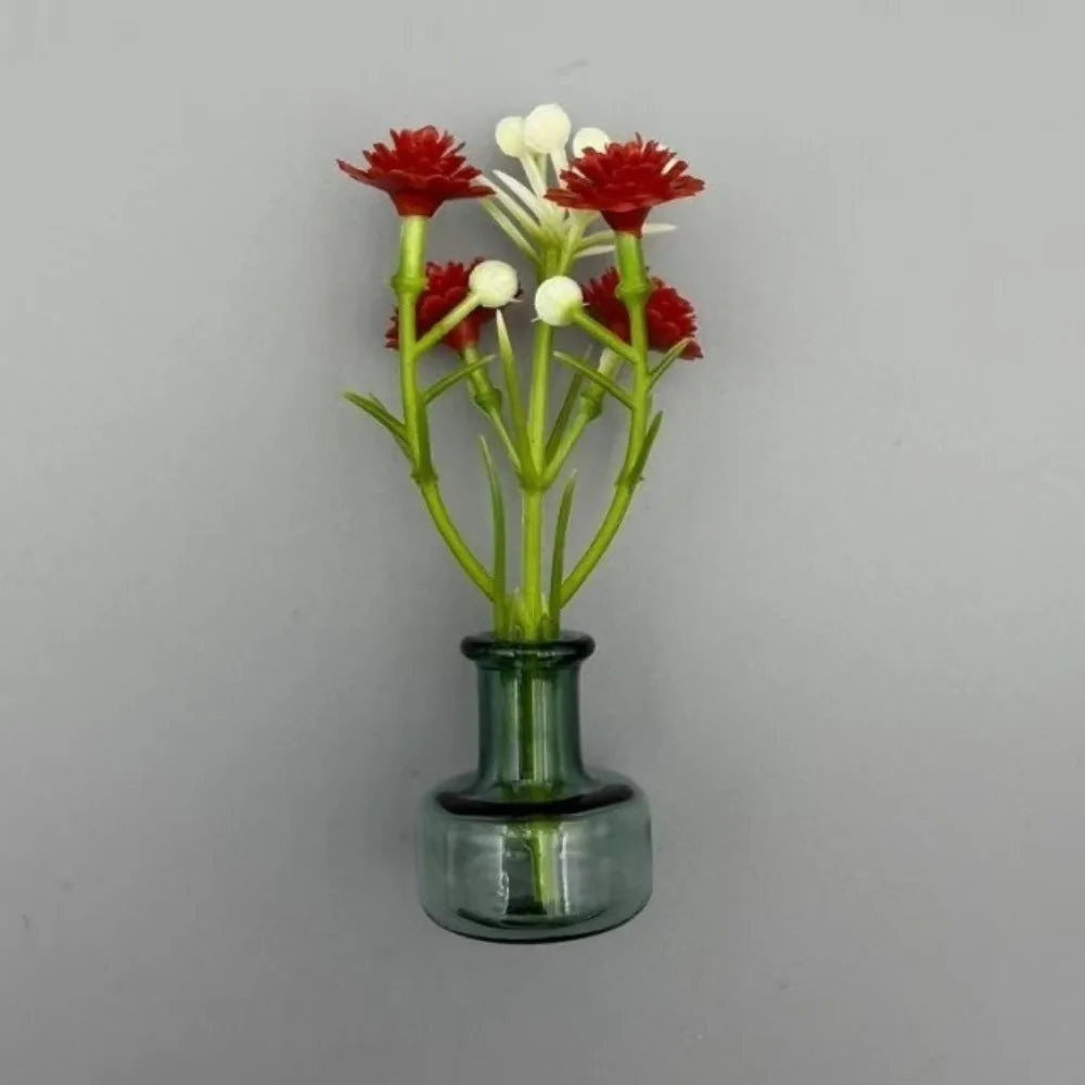Flower Arrangement 3D Magnetic Vase Sticker Exquisite Decorative Magnetic Glass Vases With Flower Mini Vase Magnets Home