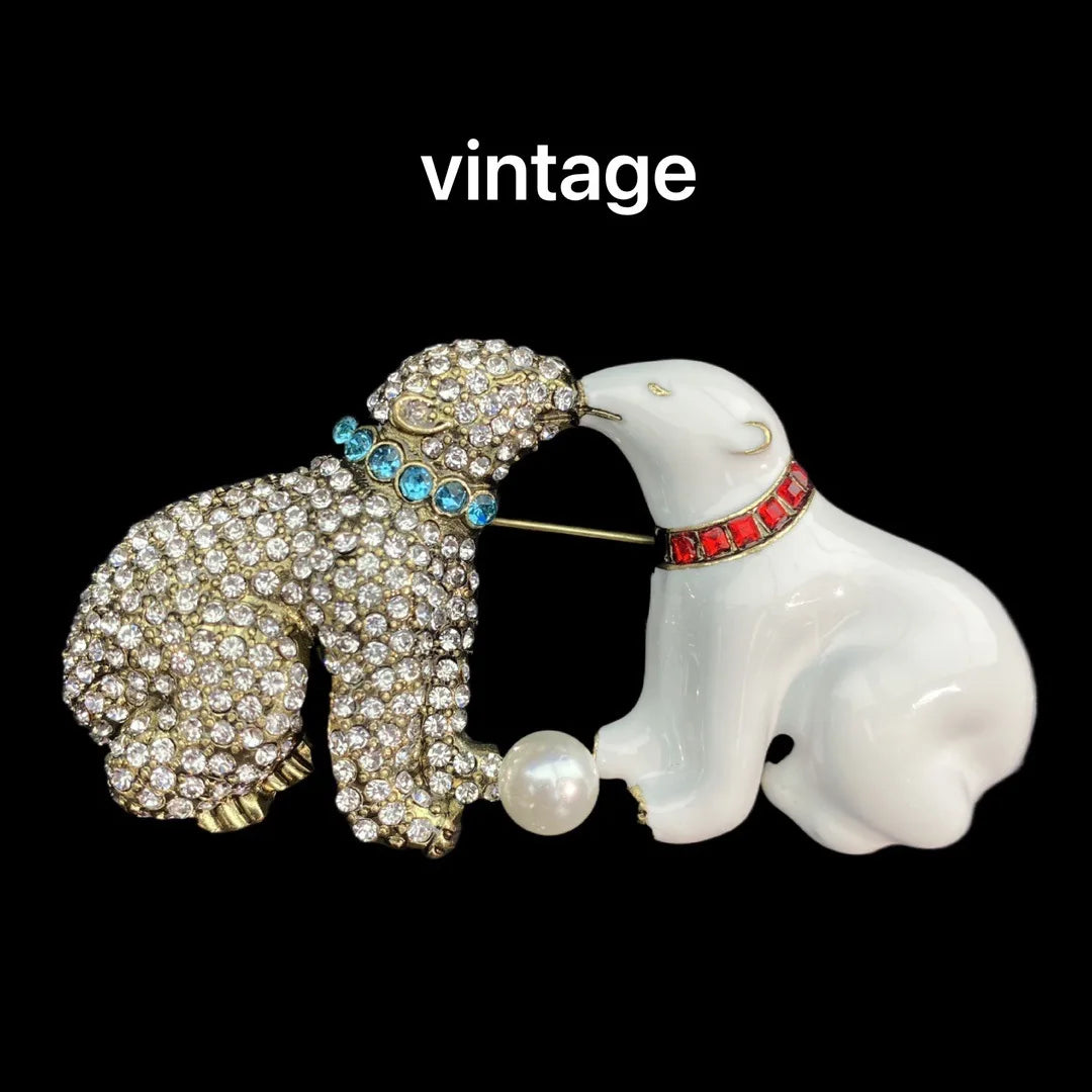 Women Men Medieval Palace Style Classic Heavy Industry Rhinestone Brooches Badges Retro Baroque Rabbit Duck Crystal Unisex Pins