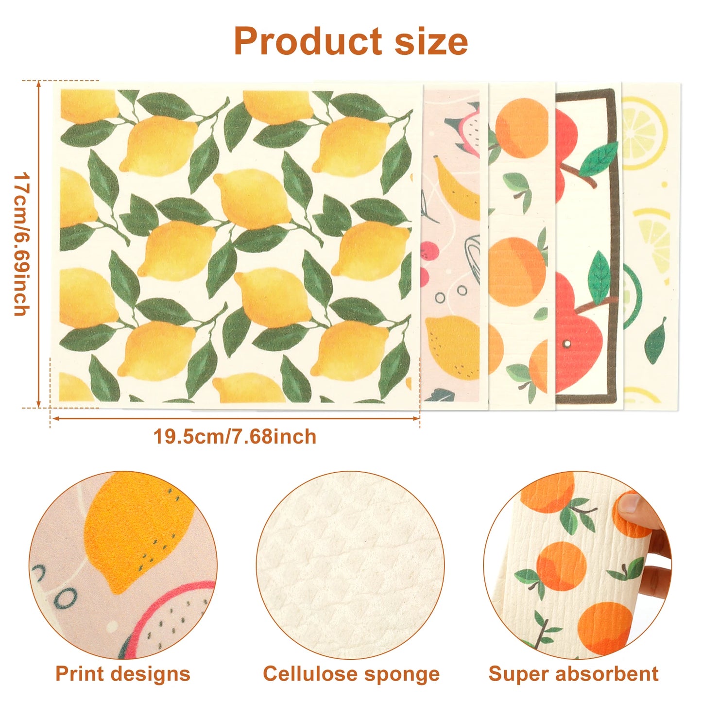 5/6/12PCS Kitchen Dish Towels Absorbent Swedish Dishcloths Kitchen Dish Rags Soft Non-woven Cloths for Washing Dishes Cleaning