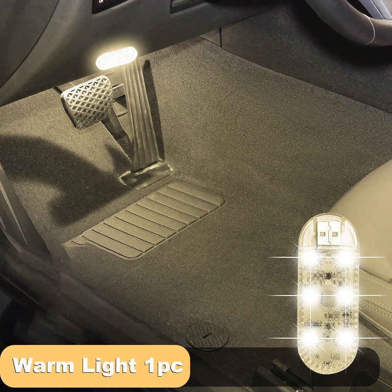 LED Car Mini Touch Light USB Charging Portable Auto Roof Ceiling Reading Night Lamp Wireless Car Decoration Ambinet Light
