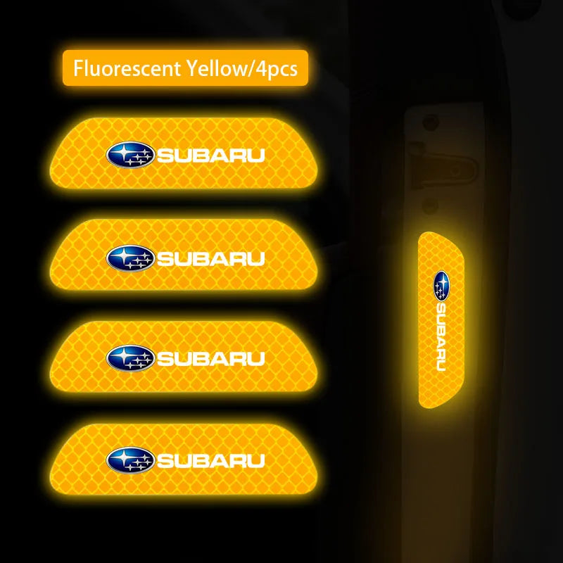4PCS Car Stickers Door Opening Reflective Warning Sticker For Subaru STI Forester Impreza Legacy Outback XV BRZ WRX Tribeca