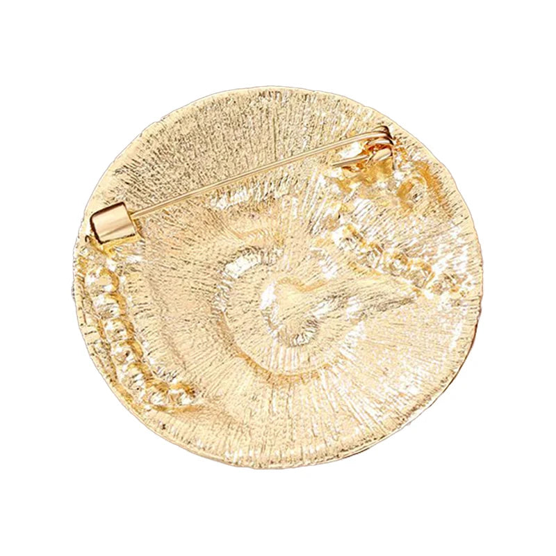 Wuli&baby USA 250 Independence Day Brooches Badge For Women Unisex Enamel Rhinestone American Flag Round Party Brooch Pin Gifts