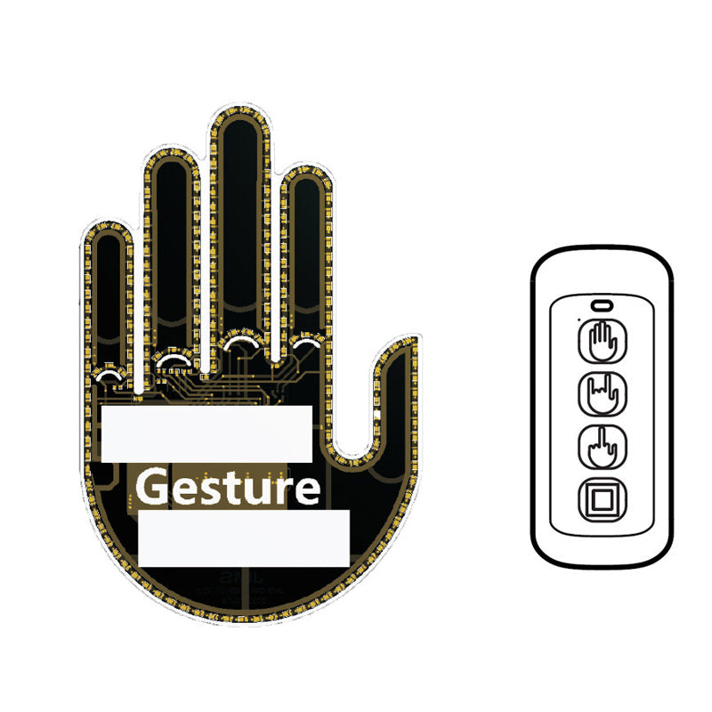 Vibe Geeks Finger Gesture Vehicle Light for Road Hand Signal with Remote Control- Battery Operated - Women