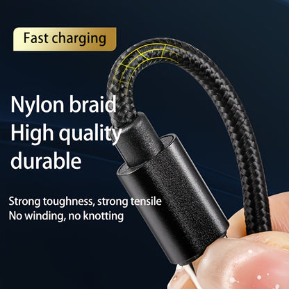 1pc USB Type C cable for fast and safe charging is suitable for Samsung, Redmi, OnePlus mobile phone charging cables, with a length of 3m
