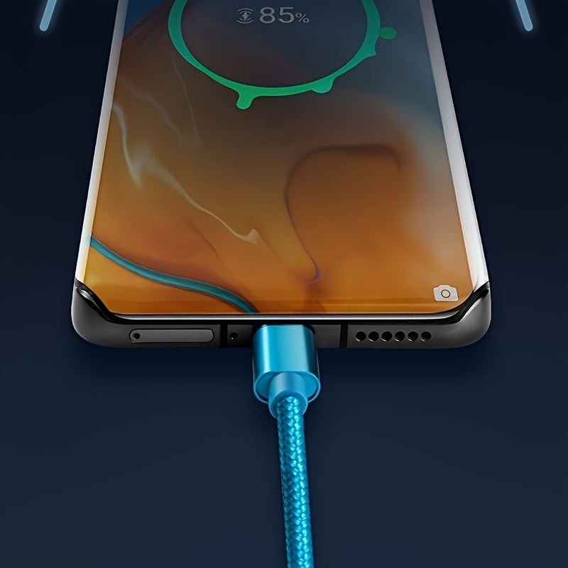 1pc USB Type C cable for fast and safe charging is suitable for Samsung, Redmi, OnePlus mobile phone charging cables, with a length of 3m