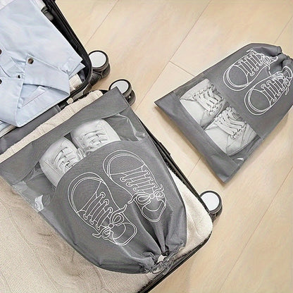3pcs x Sturdy Shoe Bags - a Compact Travel Organizer That Is Breathable, Dust-Resistant, And Offers Portable Shoe Protection.
