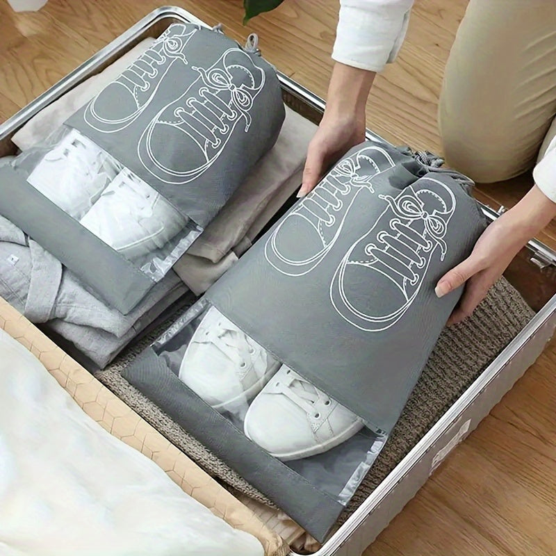 3pcs x Sturdy Shoe Bags - a Compact Travel Organizer That Is Breathable, Dust-Resistant, And Offers Portable Shoe Protection.