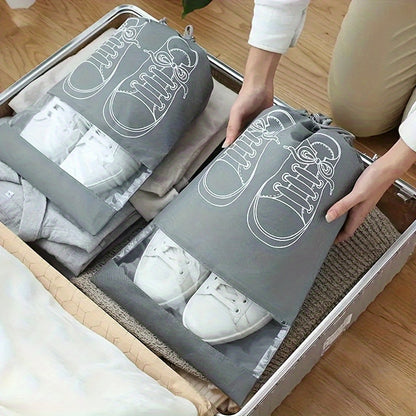 3pcs x Sturdy Shoe Bags - a Compact Travel Organizer That Is Breathable, Dust-Resistant, And Offers Portable Shoe Protection.