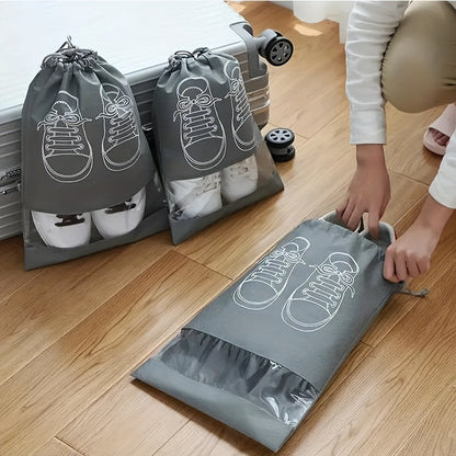 3pcs x Sturdy Shoe Bags - a Compact Travel Organizer That Is Breathable, Dust-Resistant, And Offers Portable Shoe Protection.