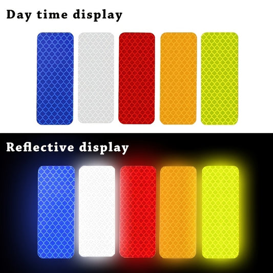 5pcs , Creative Waterproof Reflective Adhesive Tape Stickers, Make Your Travel Safer, Suitable For: Cars, Motorcycles, Bicycles, Trolleys, Camper, Backpacks, Shoes, Pets, to Enhance Safety Equipment, You Deserve to Have