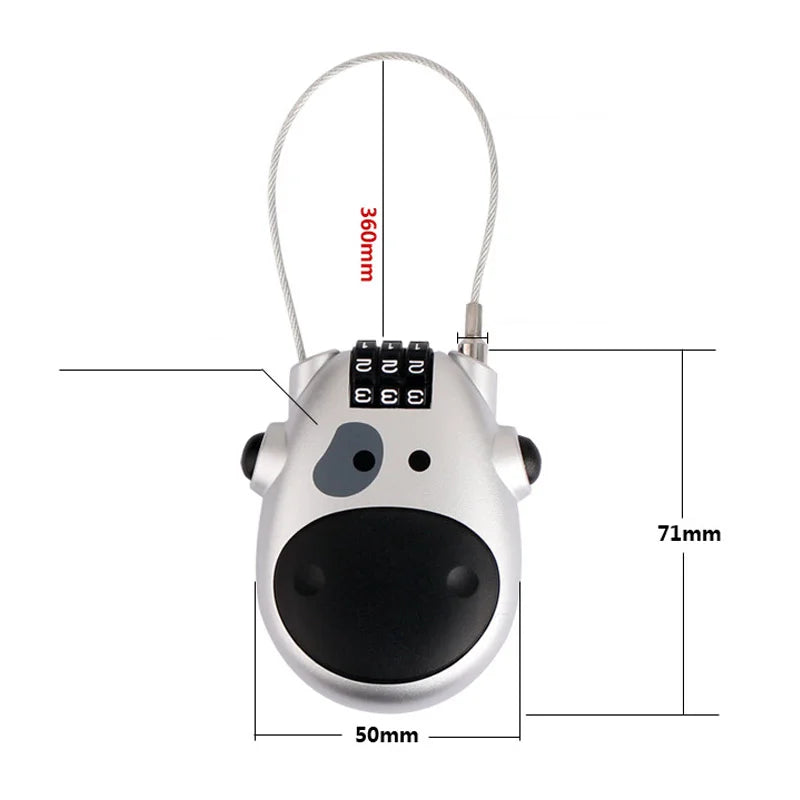 NeW Bicycle motorcycle steel wire rope cow lock retractable helmet lock fashion Durable Combination Lock Wire Lock Bike Accessor
