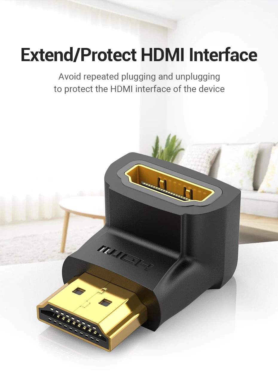 Vention HDMI Adapter 90 270 Degree Right Angle Male to Female Converter 4K HD Connector for HDTV PS4 Lptop TV Box HDMI Extender
