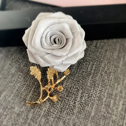 Korean Fabric Rose Flower Magnet Brooches for Men and Women Fashion Suit Shirt Corsage Party Wedding Brooch Jewelry Gifts