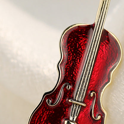 Fashion Violin  Punk Brooches Crystal Rhinestone Musical Instruments Brooch Pin Jewelry Accessories