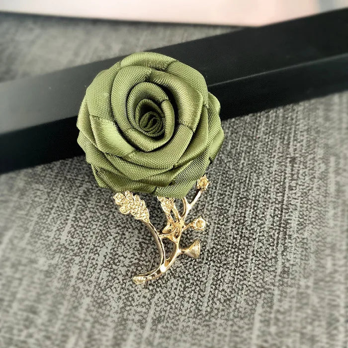 Korean Fabric Rose Flower Magnet Brooches for Men and Women Fashion Suit Shirt Corsage Party Wedding Brooch Jewelry Gifts